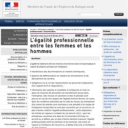 L'égalité professionnelle homme-femme