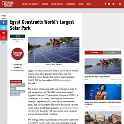 Egypt Constructs World’s Largest Solar Park