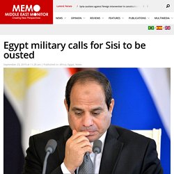 Egypt military calls for Sisi to be ousted