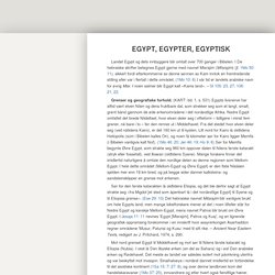 Egypt, egypter, egyptisk