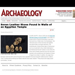 Seven Leather Shoes Found in Walls of an Egyptian Temple