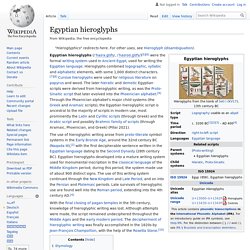 Egyptian hieroglyphs - Wikipedia