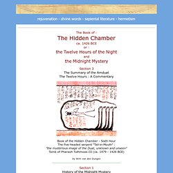 ANCIENT EGYPT : The Book of the Hidden Chamber : Ancient Egyptian Pataphysics of Creation