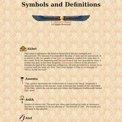 Egyptian Symbols and Definitions