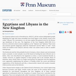 Egyptians and Libyans in the New Kingdom