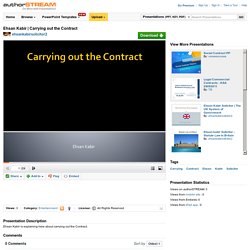 Carrying Out the Contract