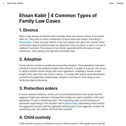 Ehsan Kabir: 4 Common Types of Family Law Cases - Ehsan kabir solicitor - Medium