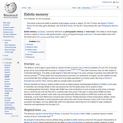 Eidetic memory -photographic memory