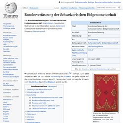 Bundesverfassung der Schweizerischen Eidgenossenschaft