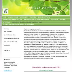 Eigenschaften von Lebensmittel ( nach TCM ) - TCM Praxis Li Hamburg