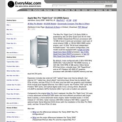 Mac Pro "Eight Core" 2.8 (2008) Specs (Early 2008, MA970LL/A, MacPro3,1, A1186, 2180)