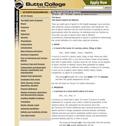 The Eight Parts of Speech - TIP Sheets - Butte College
