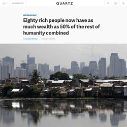 Eighty rich people now have as much wealth as 50% of the rest of humanity combined