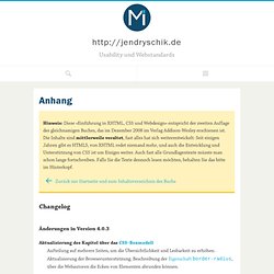 Anhang - Einführung in XHTML, CSS und Webdesign - Michael Jendryschik