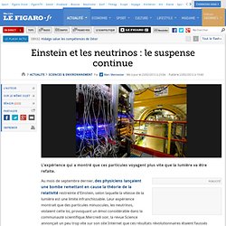 Einstein et les neutrinos: le suspense continue