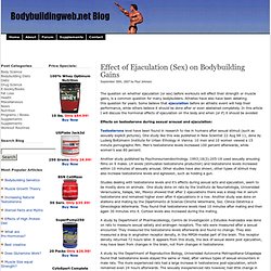 Effect of Ejaculation (Sex) on Bodybuilding Gains