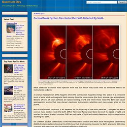 Coronal Mass Ejection Directed at the Earth Detected By NASA