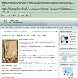 Ejercicio: textos en italiano para completar