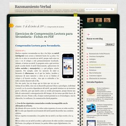Ejercicios de Comprensión Lectora para Secundaria - Fichas en PDF