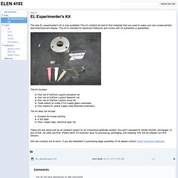 EL Experimenter's Kit - ELEN 4193