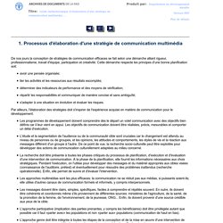 1. Processus d'élaboration d'une stratégie de communication multimédia