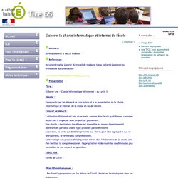 Elaborer la charte informatique et internet de l'école
