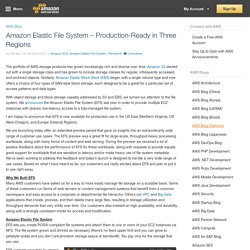 Amazon Elastic File System – Production-Ready in Three Regions