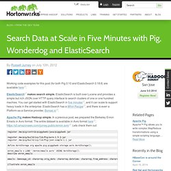 Search Data at Scale in Five Minutes with Pig, Wonderdog and ElasticSearch