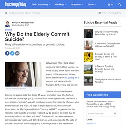 Why Do the Elderly Commit Suicide?