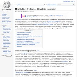Health Care System of Elderly in Germany