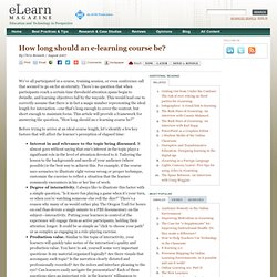 How long should an e-learning course be?