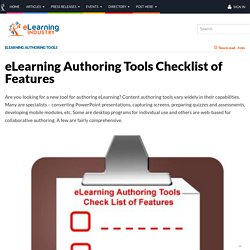 eLearning Authoring Tools Check List of Features