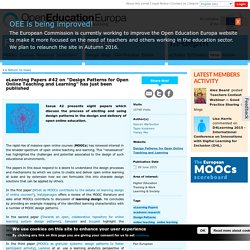 eLearning Papers #42 on "Design Patterns for Open Online Teaching and Learning" has just been published