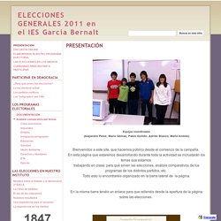 ELECCIONES GENERALES 2011 en el IES García Bernalt - sacado de CLIO en red