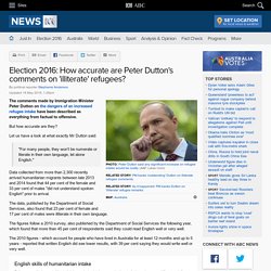 Election 2016: How accurate are Peter Dutton's comments on 'illiterate' refugees?