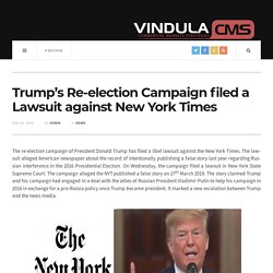 Trump’s Re-election Campaign filed a Lawsuit against New York Times