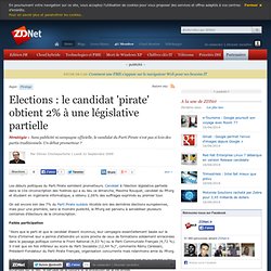 Elections : le candidat 'pirate' obtient 2% à une législative pa