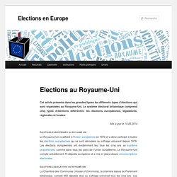 Elections au Royaume-Uni - Elections en Europe