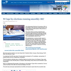 W Cape by-elections running smoothly: IEC:Wednesday 19 February 2014
