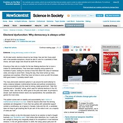 Electoral dysfunction: Why democracy is always unfair - science-in-society - 28 April 2010