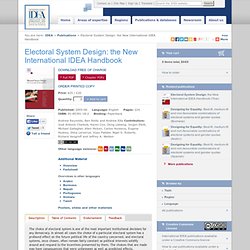 Electoral System Design: the New International IDEA Handbook