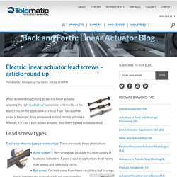 Electric linear actuator lead screws – article round-up