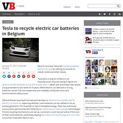 Tesla to recycle electric car batteries in Belgium