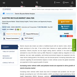 Electric Bicycles Market - Global Industry Insights, Trends, Outlook, and Opportunity Analysis, 2018–2026