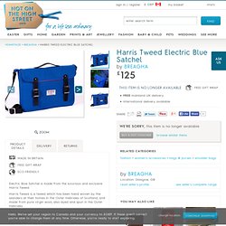 harris tweed electric blue satchel by breagha