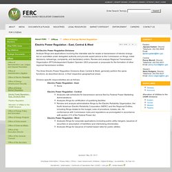 About FERC - Electric Power Regulation - East, Central & West