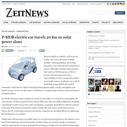 P-MOB electric car travels 20 km on solar power alone