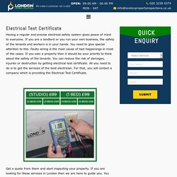 Electrical Test Certificate - London Uk