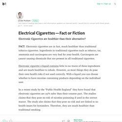 Electrical Cigarettes — Fact or Fiction