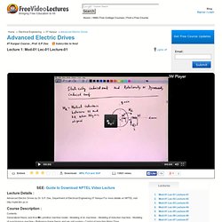 Advanced Electric Drives Course, IIT Kanpur Electrical Engineering Video Tutorials, S.P. Das